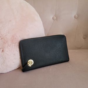 Danier black large leather travel wallet